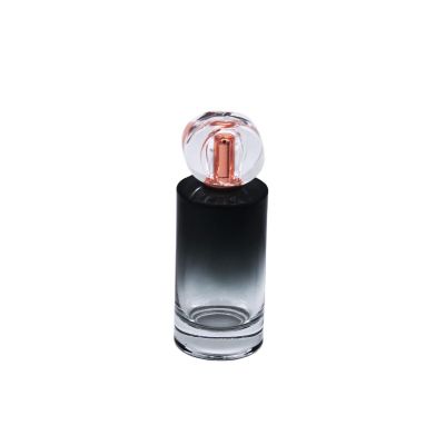 supplier cylinder empty black cosmetic cylinder glass bottle perfume 100ml 