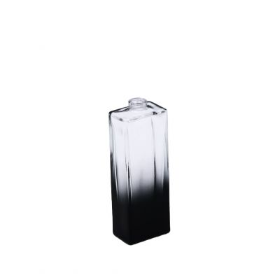 custom gradual coating black cosmetic rectangular 50ml empty glass perfume bottle 