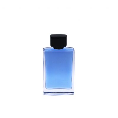 hot sale rectangle shape clear cosmetic packaging perfume glass bottle 100ml