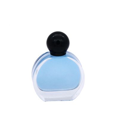design transparent cosmetic 100ml round clear glass perfume bottles spray 
