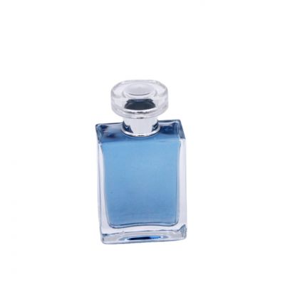 luxury rectangle cosmetic container clear perfume bottle 100ml glass 