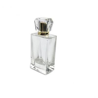 wholesale square shape empty clear 100ml perfume glass bottle 