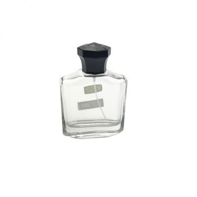100ml clear glass empty clear pump glass perfume bottle for men 