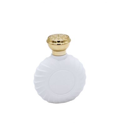 customized white round shape empty cosmetic spray perfume glass bottle 100ml 