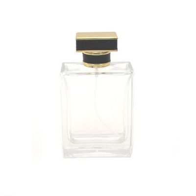 most popular clear empty 100ml personalized square perfume glass sample bottle 