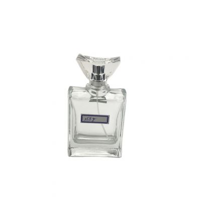 100ml clear pump glass perfume bottle with surlyn cap 
