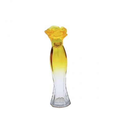 high quality gradual coating yellow 30ml empty glass cosmetic clear perfume bottle 