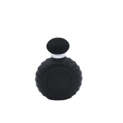 custom design empty black round cosmetic spray perfume bottles 100 ml glass