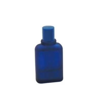 50ml blue frosted luxury empty cosmetic perfume spray glass bottle for sale 