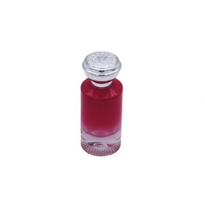 suppliers design high-grade fancy empty red cylinder cosmetic perfume glass bottle 50ml 