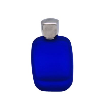 high-end blue perfume glass container cosmetic 100ml luxury empty spray bottle 
