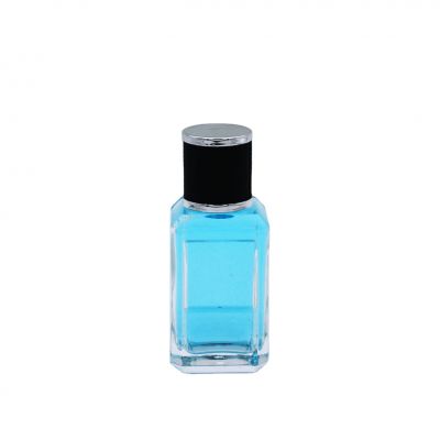 custom made high quality non-spill 50ml transparent perfume glass spray bottle