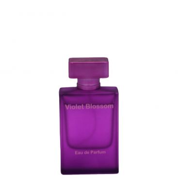 wholesale high quality purple color 50ml glass cosmetic vintage empty perfume bottles 