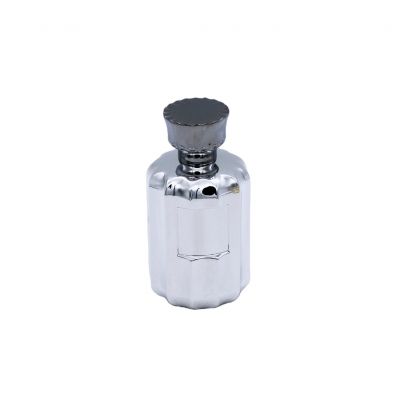luxury empty silvery 100ml glass cosmetic container china perfume bottle with lid 