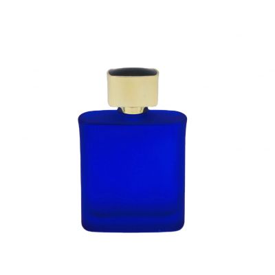 handmade high-end blue color empty cosmetic packaging glass 100ml bottle perfume 