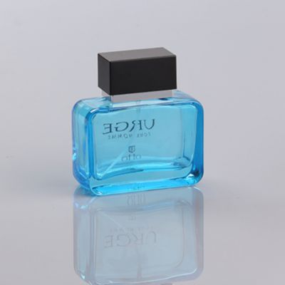 wholesale painting blue color glass perfume bottles 100 ml 