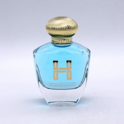 customized hot stamping golden luxury glass cosmetic container empty 100ml perfume bottle 