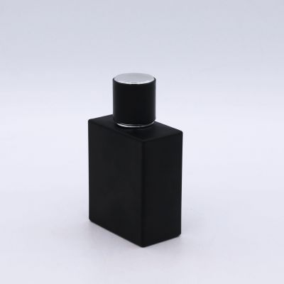50ml 100ml painting solid black glass custom perfume bottle 
