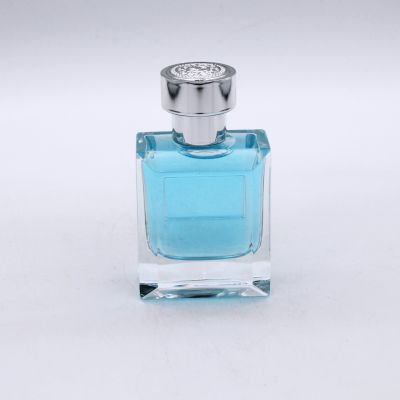 wholesale high quality clear glass cosmetic packaging empty 50ml perfume bottle with cap