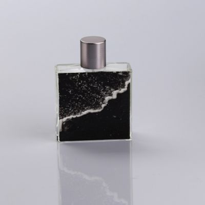 100ml luxury painting square glass wholesale perfume bottles 