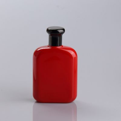 100ml solid red color design glass perfume bottle 
