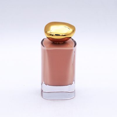 supplier design painting coating inside luxury 100ml empty glass perfume bottle with cap