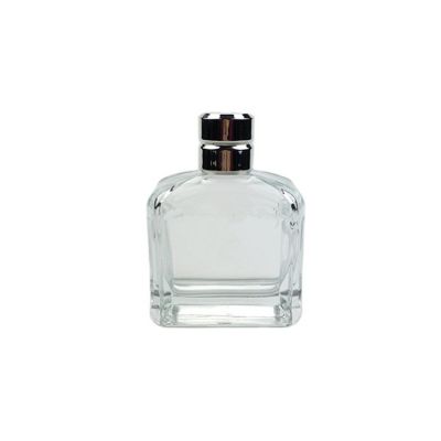 wholesale transparent glass spray pump perfume bottle with silver cap 