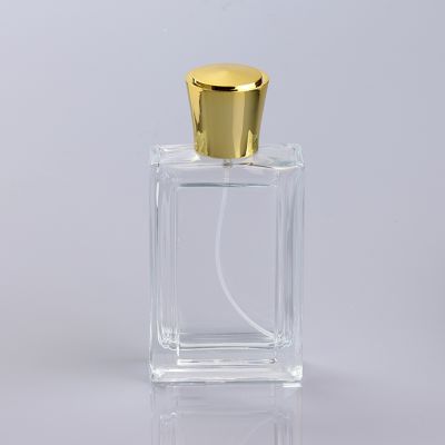 100ml empty brand name spray rectangle perfume glass bottle 