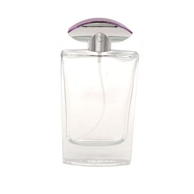 HIGH quality 100ml clear rectangular perfume glass spray bottle 