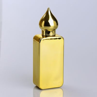 50ml UV gold color glass spray arabian perfume bottle 