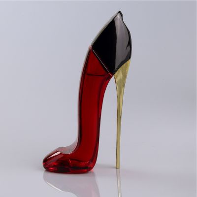 30ml empty red colour painting cute high heel shoe shape perfume bottle 