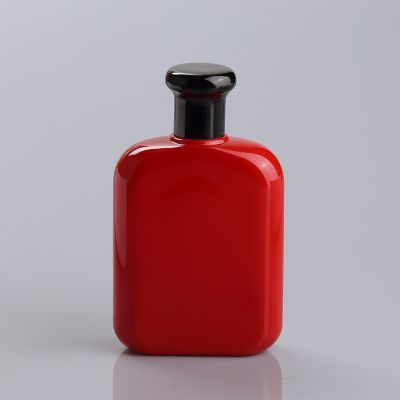 100ml empty glass red perfume bottle with aluminium cap 