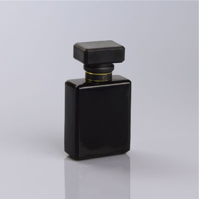 empty square mini shape black perfume glass bottle 30ml 