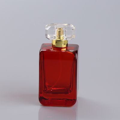 Fancy red coating craft 100ml perfume bottles glass 