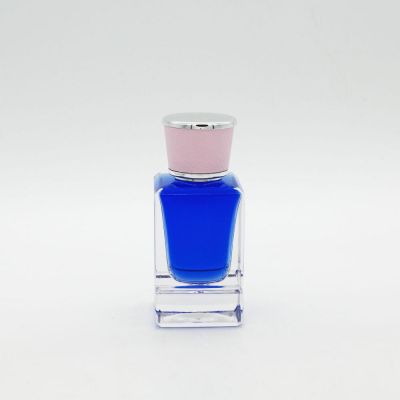 high quality transparent carving fancy cube square 50ml perfume glass bottle 