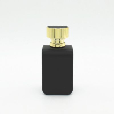 high quality matte black coating fancy luxury square empty 100ml glass perfume bottles