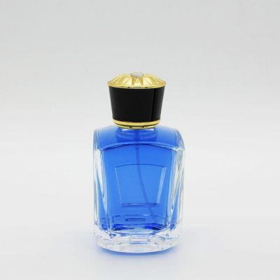 wholesale custom made design clear unique sprayer cube 100ml glass perfume bottle