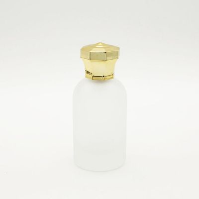 high grade custom design fancy empty clear frost cylinder 100ml glass perfume bottle