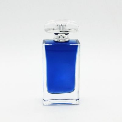 high quality classic simple fragrance empty square 100ml glass perfume bottle