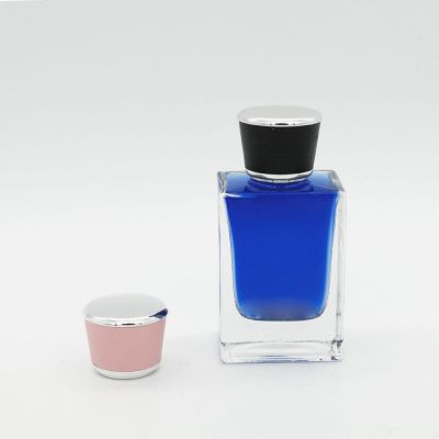 high quality transparent creative square cube 75ml perfume glass bottle 