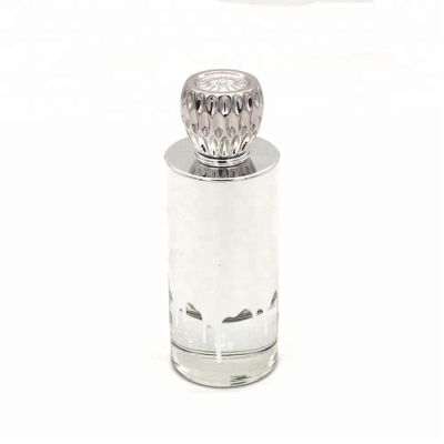 100ml round shape coating color perfume glass bottle with ABS perfume cap 