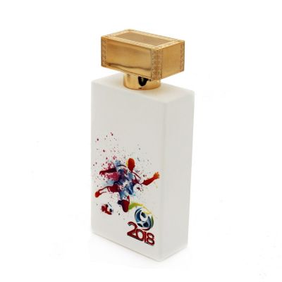 100ml Manufacturer flat luxury printed glass perfume bottle dubai