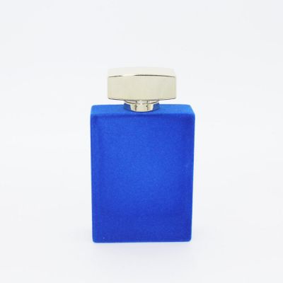 supplier design new technology empty 100ml square blue spray perfume glass bottle