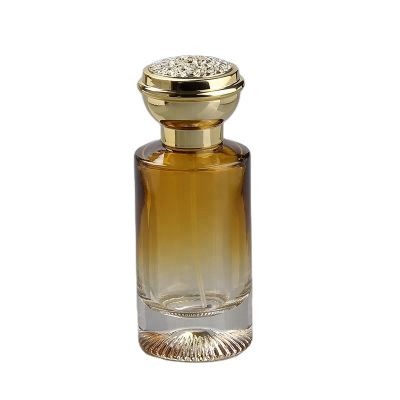 beautiful craft crimp neck round glass perfume bottle for man 