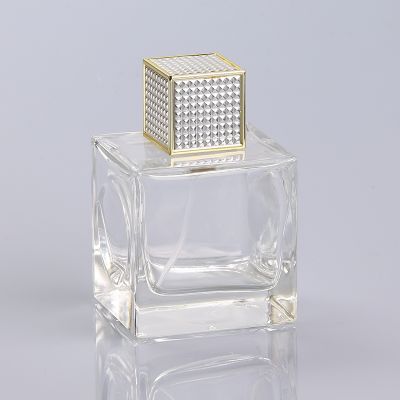 Custom Design High Quality Empty 100ml Luxury Glass Cosmetic Square Perfume Bottle