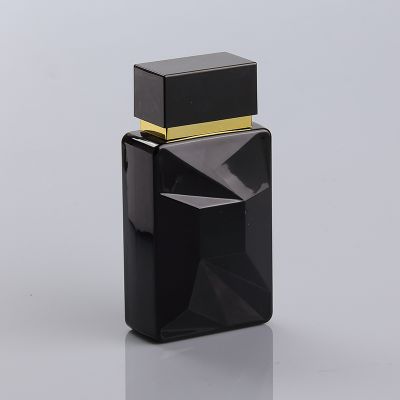 Strong Quality Control UV Coating Black Square Perfume Bottle 