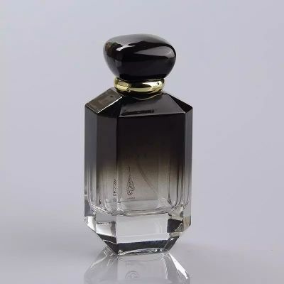 custom thick bottom gradual coating black empty 100ml mist spray luxury perfume glass bottle 