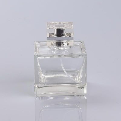 Best Before Sale Service Custom Design 100ml Empty Transparent Square Glass Perfume Bottle