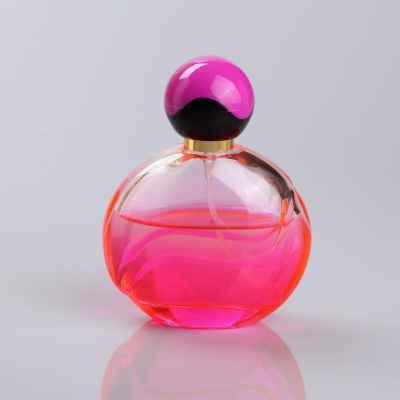 50ml Unique Shape Pink Glass Perfume Bottle For Women 