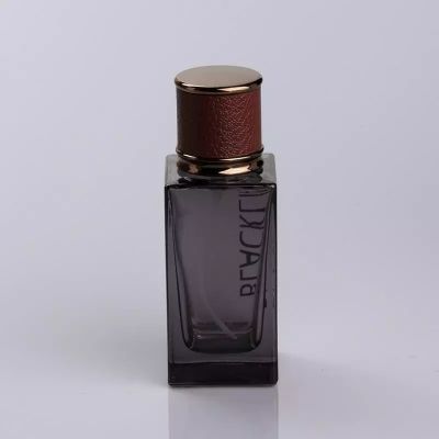 Custom Design Screen Printing Black 50ml Rectangular Empty Spray Perfume Glass Bottle